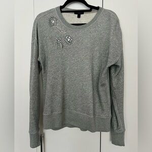 Gray J. Crew Embellished Sweatshirt